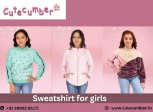 Sweatshirt for Girls: CuteCumber’s Casual Collor Blocked Full-Sleeve Style