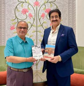 Books Presented to Dr. Sandeep Marwah by Author Ashok K. Sharma in Lucknow