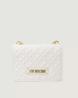 Add a pop of glam to any outfit with this sleek white Love Moschino bag.